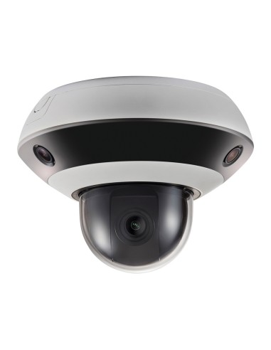 HIKVISION - CÁMARA IP PANORÁMICA 360º + PTZ 2 MPX - PANORÁMICA: 3 LENTES 2 MM - PTZ: LENTE VARIFOCAL 2.8~12 MM (4X) - IR LEDS AL