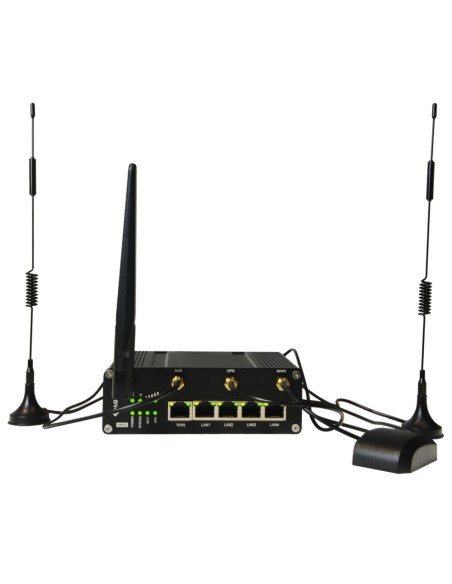 MILESIGHT - ROUTER INDUSTRIAL 4G WIFI GPS POE - 5 PUERTOS 10/100 (4 PUERTOS POE) - POE 802.3 AF/AT | RANURA MICROSD - DOBLE RANU