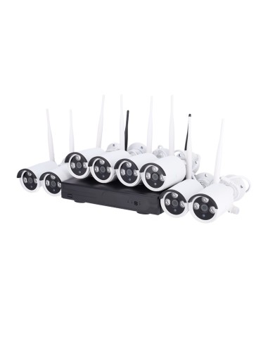 KIT CCTV WIFI NIVIAN - NVR 10 CANALES - 8 CÁMARAS 3 MPX PREREGISTRADAS - CÁMARAS ADICIONALES NV-CAM30W - ESPACIO PARA 1 DISCO DU