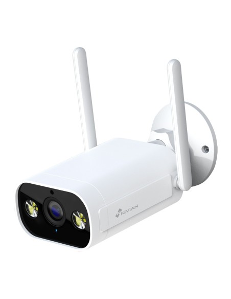 NIVIAN SMART CÁMARA 2K - WIFI 2.4 GHZ - APTA PARA EXTERIOR | IR HASTA 10 M - LUZ BLANCA / DETECCIÓN DE PERSONAS - GRABACIÓN EN T