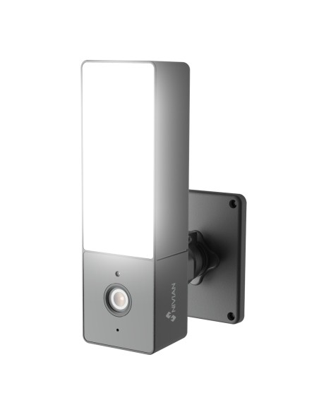 NIVIAN CAMARA 2K - WIFI 2.4 GHZ - APTA PARA EXTERIOR | IR HASTA 10 M - FOCO DE LUZ BLANCA DE 1000 LM - GRABACION EN TARJETA MICR