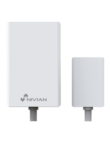 NIVIAN SMART - DETECTOR DE INUNDACIÓN - SENSOR PARA SUELO O PARED CON CABLE 1.5M - INDICADOR LED - INALÁMBRICO 433MHZ - COMPATIB