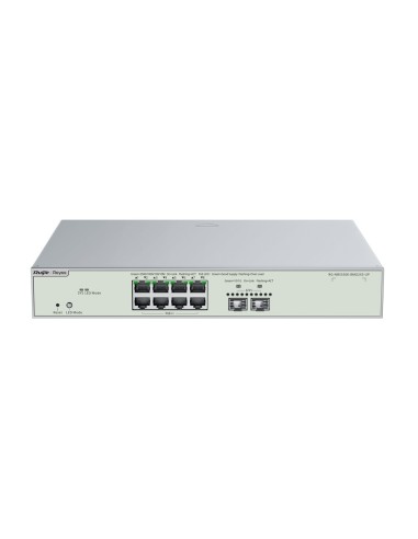 REYEE SWITCH CLOUD GESTIONABLE L3 - 8 PUERTOS HI-POE RJ45 + 2 PUERTOS SFP+ - 8 PUERTOS MULTI-GIGABIT + 2 PUERTOS 10G - VLAN/PORT