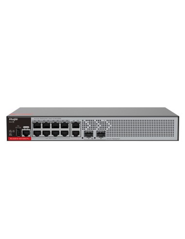 RUIJIE SWITCH POE CLOUD GESTIONABLE L2+ - 8 PUERTOS RJ45 GE + 2 PUERTOS SFP 2.5GIGABIT - 8 PUERTOS POE+ / HASTA 125W POTENCIA TO