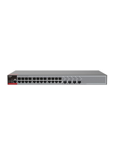 RUIJIE SWITCH POE CLOUD GESTIONABLE L2+ - 24 PUERTOS RJ45 GE + 4 PUERTOS SFP 2.5GIGABIT - 24 PUERTOS POE+ / HASTA 370W POTENCIA