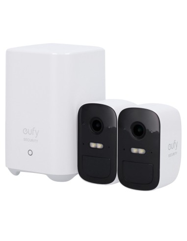 KIT 2 CÁMARAS + 1 HOMEBASE EUFY BY ANKER - 1080P / 6700 MAH / SENSOR PIR + HUMANOS - HOMEBASE WIFI / LAN / RF CON SIRENA - ALMAC