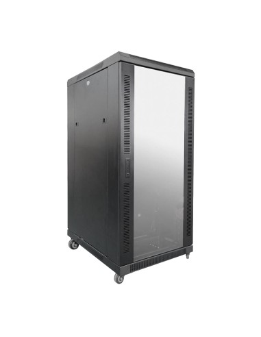 ARMARIO RACK PARA SUELO - HASTA 27U RACK DE 19&QUOT;(600*800) - HASTA 800 KG DE CARGA - CON VENTILACIÓN Y PASACABLES - 4 VENTILA