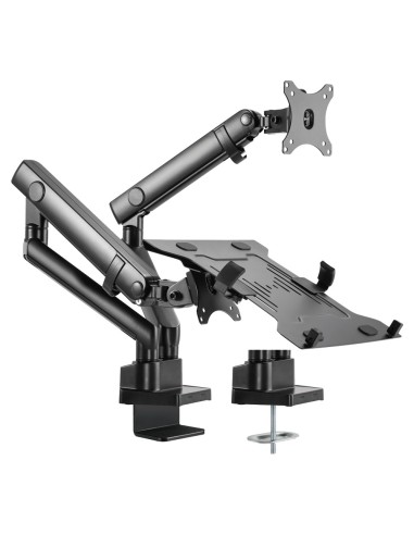 BRAZO PARA MONITOR Y PC - INSTALACIÓN EN MESA - PESO SOPORTADO 8 KG + 4,5 KG