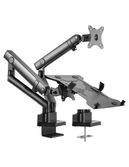 BRAZO PARA MONITOR Y PC - INSTALACIÓN EN MESA - PESO SOPORTADO 8 KG + 4,5 KG