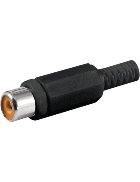 CONECTOR RCA HEMBRA CON PROTECTOR DE CABLE CON220