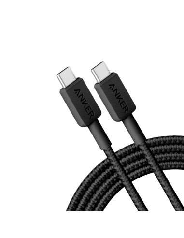 ANKER - CABLE USB2.0  - USB-C A USB-C - CABLE DE NYLON TRENZADO - LONGITUD 1.8M - CARGA RÁPIDA 100W | COLOR NEGRO