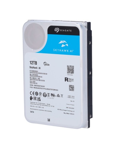 DISCO DURO SEAGATE SKYHAWK AI - CAPACIDAD 12 TB - INTERFAZ SATA 6 GB/S - HASTA 32 TRANSMISIONES DE INTELIGENCIA ARTIFICIAL - MOD