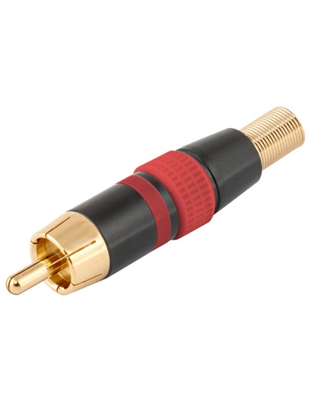 CONECTOR RCA MACHO AÉREO METÁLICO, ROJO
