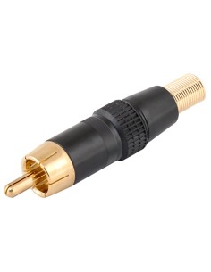 CONECTOR RCA MACHO AEREO METALICO, NEGRO