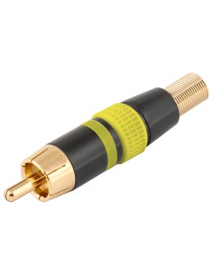 CONECTOR RCA MACHO AEREO METALICO, AMARILLO CON251