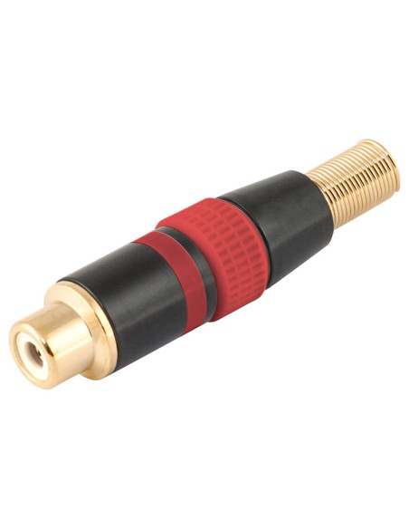 CONECTOR RCA HEMBRA AÉREO METÁLICO, ROJO