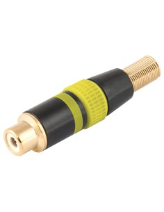 CONECTOR RCA HEMBRA AEREO METALICO, AMARILLO CON254