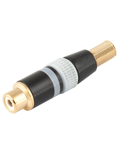 CONECTOR RCA HEMBRA AÉREO METÁLICO, BLAN