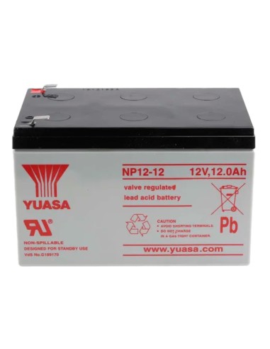 YUSA NP12-12 - BATERÍA RECARGABLE - TECNOLOGÍA PLOMO ÁCIDO AGM - CAPACIDAD 12 AH / 12 V - 98 X 151 X 97.5 / 4050 G - PARA RESPAL