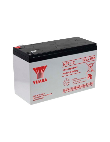 YUASA NP7-12 - BATERÍA RECARGABLE - TECNOLOGÍA PLOMO ÁCIDO AGM - CAPACIDAD 7 AH / 12 V - 65 X 151 X 97.5 / 2200 G - PARA RESPALD