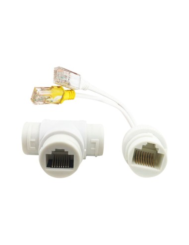 COMBINADOR Y SEPARADOR POE RJ45 - PARA CÁMARAS IP  - COLOR BLANCO