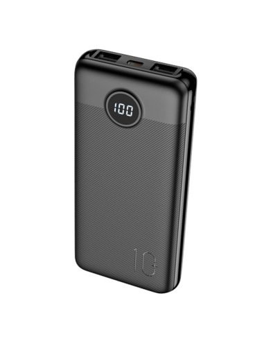 VEGER MINI POWER BANK CON PANTALLA LCD - CAPACIDAD 10000MAH - ENTRADAS USB-C, MICRO USB - SALIDAS USB-C, 2X USB-A  - CARGA 3 DIS