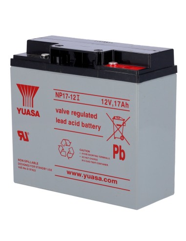 YUASA NP17-12I - BATERÍA RECARGABLE - TECNOLOGÍA PLOMO ÁCIDO AGM - CAPACIDAD 17 AH / 12 V - 167 X 76 X 181 / 6.1 KG - PARA RESPA