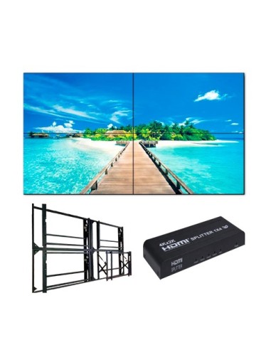 KIT DE VIDEOWALL COMPLETO  - MONITORES LED 46&QUOT; - SOPORTE Y HDMI SPLITTER INCLUÍDO - HDMI, DVI, VGA, AV, RS232 Y RJ45 - ESPE