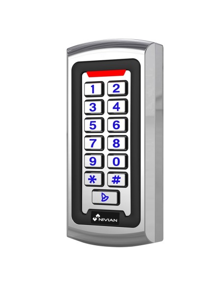 CONTROL DE ACCESO AUTÓNOMO - ACCESO POR TARJETA EM Y PIN - SALIDA DE RELÉ, PULSADOR Y TIMBRE - WIEGAND 26 - CONTROL DE TIEMPOS -