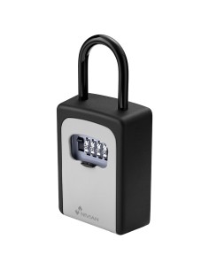 CAIXA DE SEGURANÇA COM GANCHO PARA CHAVES - ABERTURA COM CÓDIGO DE 4 DÍGITOS - INSTALAÇÃO NA PAREDE OU NO GANCHO - MEDIDAS: 200