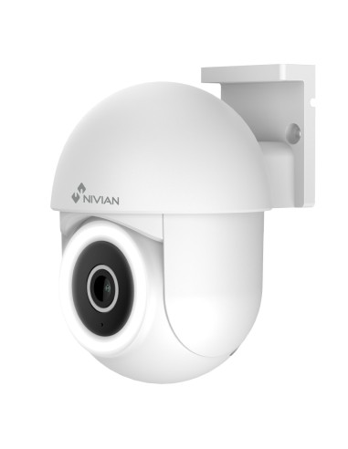 NIVIAN SMART CÁMARA 2K - WIFI 2.4 GHZ | EXTERIOR IP65 - IR HASTA 10 M | FOCO LED BLANCO - CONTROL PT MOTORIZADO / AUTOTRACKING -