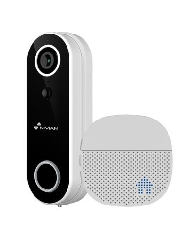 NIVIAN SMART DOORBELL 2MP - WIFI 2.4 GHZ | TIMBRE | EXTERIOR IP65 - AMPLIO ÁNGULO DE VISIÓN | IR 5 M - BATERÍA 5200 MAH | DETECC