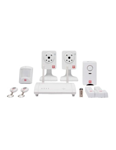 KIT DE ALARMA DOMÉSTICA HOME8 - CONEXIÓN A INTERNET / IP CLOUD - SERVICIO SOLO BAJO SUSCRIPCIÓN - 2 CÁMARAS IP / VERIFICACIÓN PO