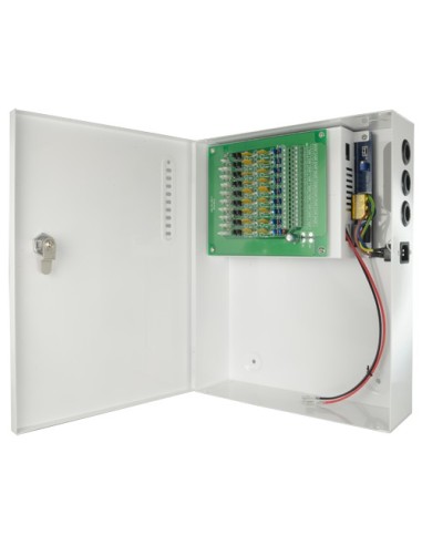 CAJA DE DISTRIBUCIÓN DE ALIMENTACIÓN - 1 ENTRADA AC 110 V ~ 220 V - 18 SALIDAS POR PAR DE COBRE - PROTECCIÓN POR FUSIBLE PTC REA