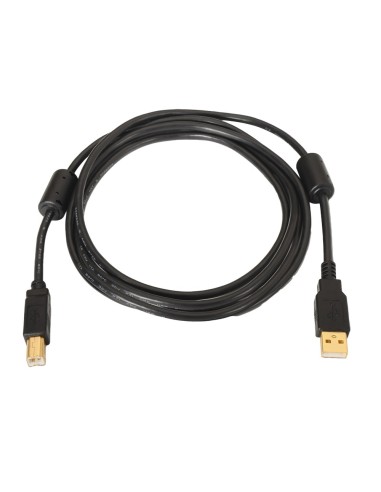 CABLE USB 2.0 - PARA IMPRESORA - CONECTORES TIPO A/M-B/M - LONGITUD 3 M - ALTA CALIDAD - COLOR NEGRO