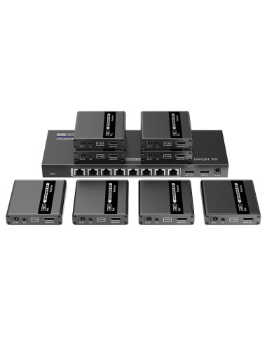 HDMI SIGNAL SPLITTER EXTENDER - RANGE 40 M - RESOLUTION 4K - ALLOWS 1 CONNECTIONS:8 - HDMI LOOP OUT - POC - CABLE POWER SUPPLY