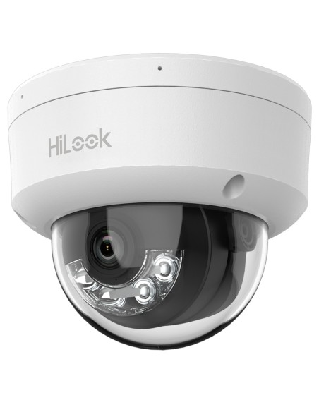 HILOOK - CÁMARA DOMO IP - RESOLUCIÓN 4 MEGAPIXEL (2560X1440) - LENTE 2.8 MM | MICRÓFONO INTEGRADO - LUZ HÍBRIDA 20 M | POE IEEE8