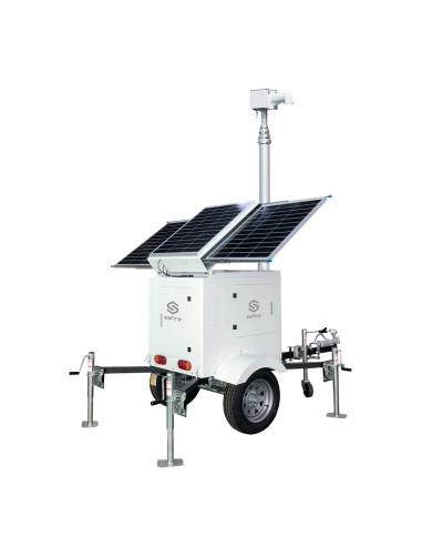 TRAILER DE ALIMENTACIÓN AUTÓNOMA PARA CCTV - PANEL SOLAR DE 3X120W - BATERÍA LITIO LIFEPO 2520WH (200AH) - MÁSTIL TELESCÓPICO HA