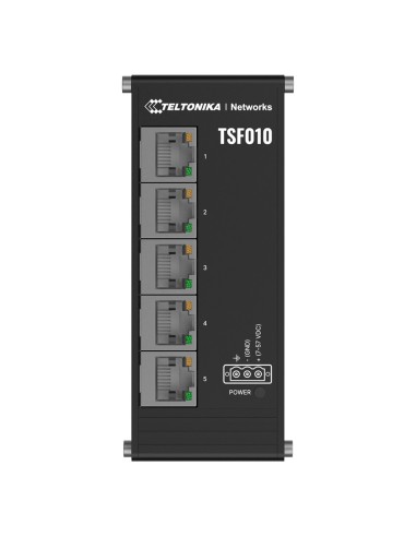 TELTONIKA SWITCH NO GESTIONABLE INDUSTRIAL - 5 PUERTOS ETHERNET RJ45 FAST ETHERNET - RUGERIZADO CARCASA ALUMINIO ANODIZADO - PLU