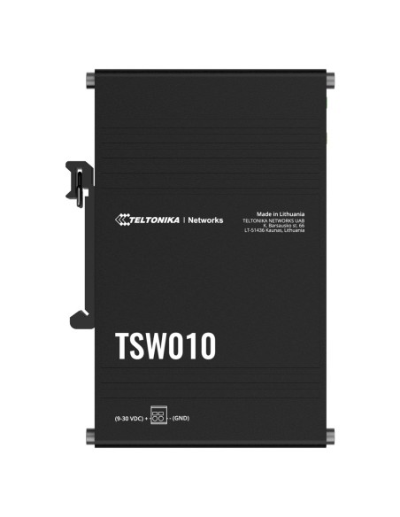 TELTONIKA SWITCH NO GESTIONABLE INDUSTRIAL - 5 PUERTOS ETHERNET RJ45 FAST ETHERNET - RUGERIZADO CARCASA ALUMINIO - PLUG AND PLAY