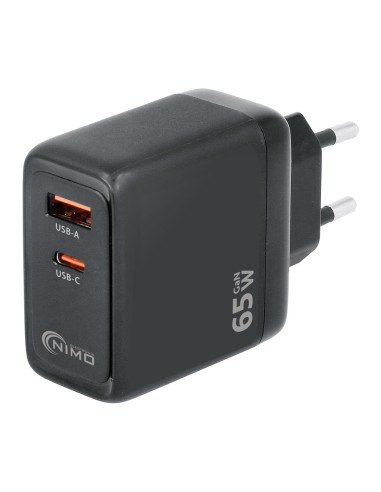 CARGADOR RÁPIDO USB TIPO-C + USB-A PD 65W CAR-427