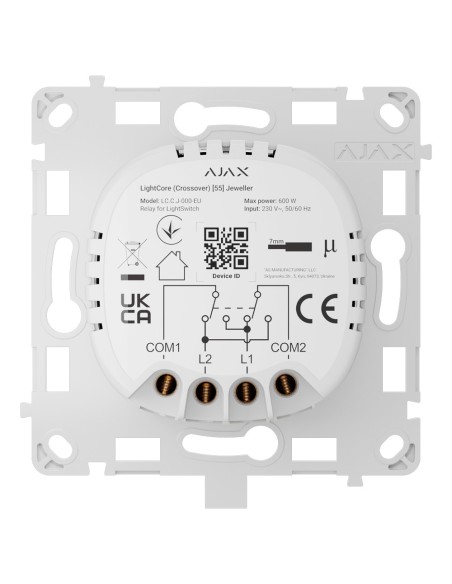RELÉ PARA INTERRUPTOR DE LUZ DE CRUCE - INALÁMBRICO 868 MHZ JEWELLER - ALCANCE DE COMUNICACIÓN HASTA 1100 M - ALIMENTACIÓN 230 V