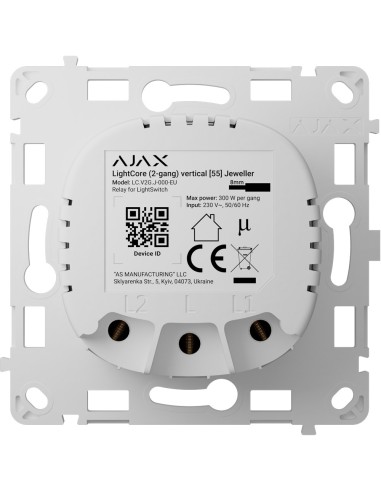 RELÉ PARA INTERRUPTOR INTELIGENTE DOBLE VERTICAL - INALÁMBRICO 868 MHZ JEWELLER - ALCANCE DE COMUNICACIÓN HASTA 1100 M - ALIMENT