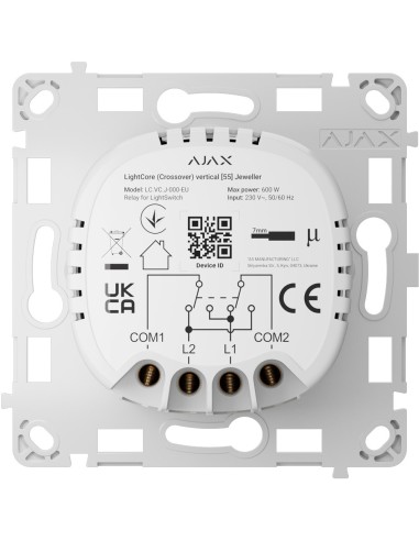 RELÉ PARA INTERRUPTOR DE LUZ DE CRUCE VERTICAL - INALÁMBRICO 868 MHZ JEWELLER - ALCANCE DE COMUNICACIÓN HASTA 1100 M - ALIMENTAC