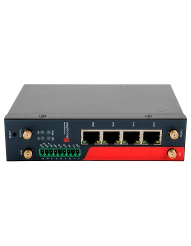 HONGDIAN ROUTER INDUSTRIAL 4G - 4G CAT 4 - 4 PUERTOS POE+ ETHERNET RJ45 10/100/1000  - 2 RANURAS TARJETA SIM 4G/3G - PUERTOS RS2