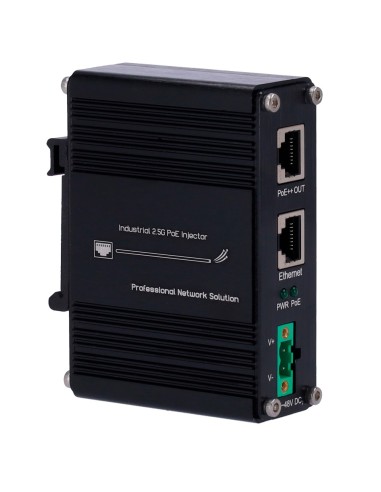 INYECTOR HI-POE INDUSTRIAL - ENTRADA RJ45 10/100/1000/2,5 BASE-T - POTENCIA TOTAL 60 W - DISTANCIA MÁXIMA 100 M - POE/POE+/POE++