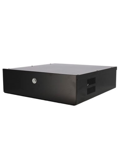 CAJA METÁLICA CERRADA PARA DVR - ESPECÍFICO PARA CCTV - PARA GRABADORES DE HASTA 2U RACK - CERRADURA DE LEVA - VENTILADOR INCLUI