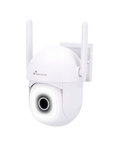 NIVIAN SMART CÁMARA 2K - WIFI 2.4 GHZ | EXTERIOR IP65 - IR HASTA 10 M | FOCO LED BLANCO - CONTROL PT MOTORIZADO / AUTOTRACKING -