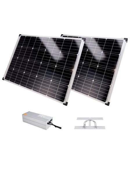 SISTEMA DE ALIMENTACIÓN AUTÓNOMA PARA CCTV - 2X PANEL SOLAR DE 150W - BATERÍA LIFEPO4 1920WH (150AH) MPPT INTEGRADO - SALIDA 12/