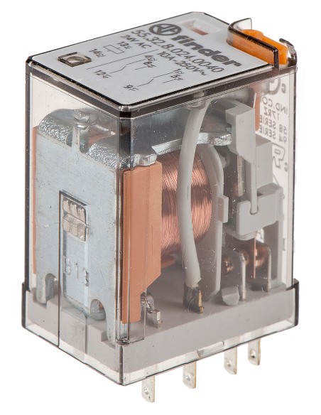 RELE 24V AC 2 CIR 10A 55.32 ENCHFABLE FINDER